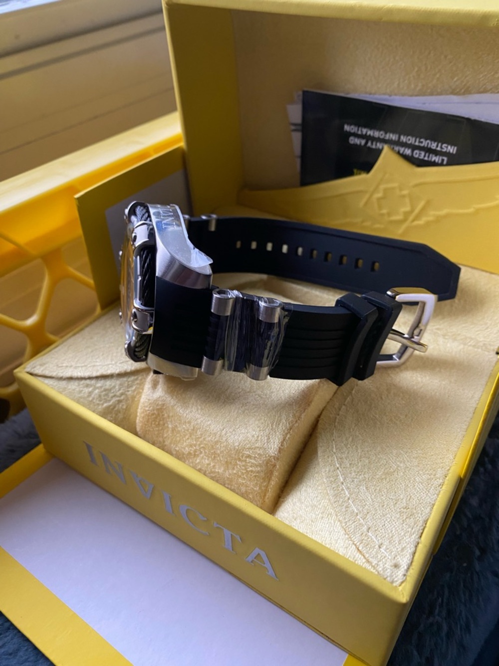 MENS Invicta Blue and Black Sport Chronograph Watch - Picture 3 of 7